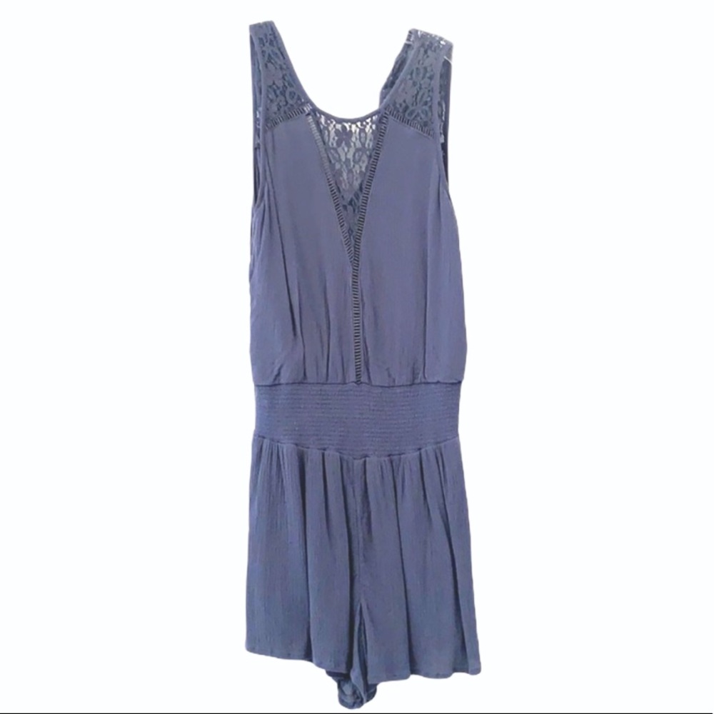 Charcoal Gray/Blue Abercrombie&Fitch Lacey Romper
